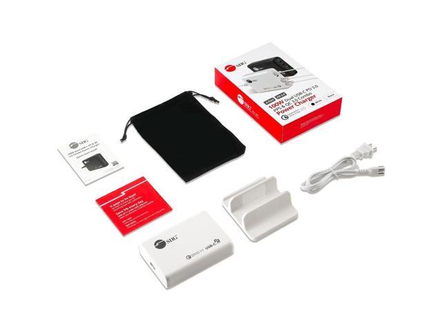 SIIG AC ACPW1P11S1 100W Dual USBC PD30 PPS QC 30 Combo Power Charger WH