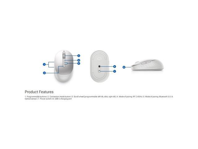 Dell Premier MS7421W Wireless Mouse Platinum Silver MS7421WSLVNA