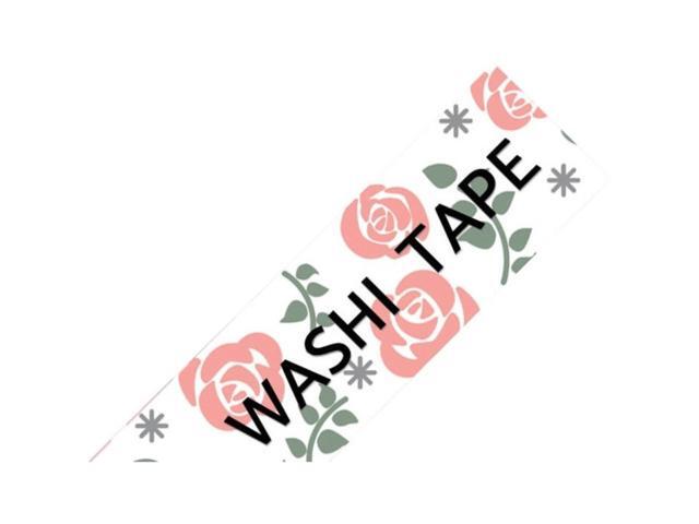 Brother P-touch Embellish Black on White Rose Washi Tape 12mm (~1/2') x 4m - 15/32' - Rectangle - Black on White Rose