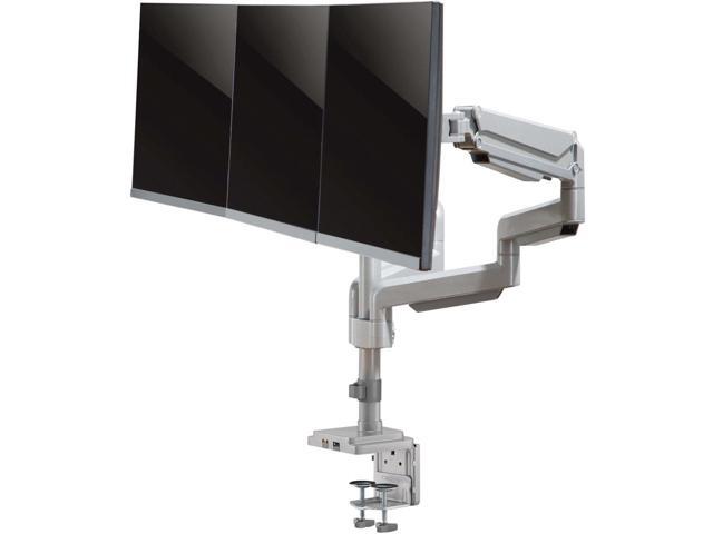 Tripp Lite Triple-Display Flex-Arm Desktop Clamp for 17' to 30' Flat-Screen Displays - USB and Audio Ports, Aluminum, DDR1730TAL