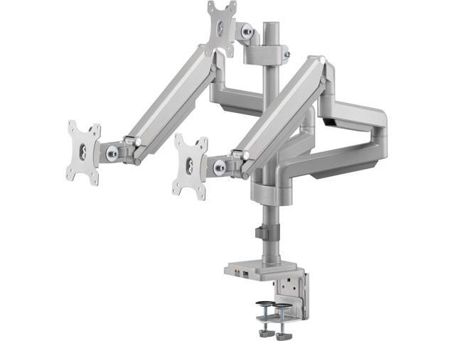 Tripp Lite Triple-Display Flex-Arm Desktop Clamp for 17' to 30' Flat-Screen Displays - USB and Audio Ports, Aluminum, DDR1730TAL