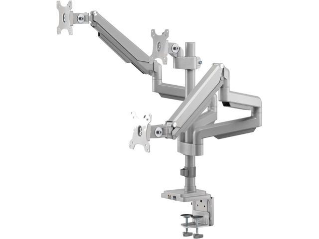 Tripp Lite Triple-Display Flex-Arm Desktop Clamp for 17' to 30' Flat-Screen Displays - USB and Audio Ports, Aluminum, DDR1730TAL