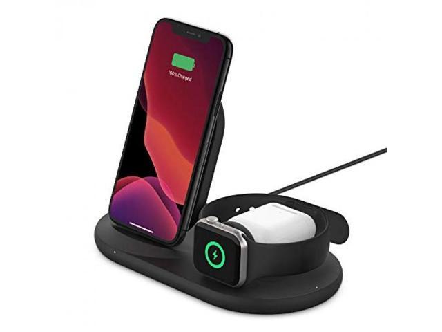 belkin 3-in-1 wireless charger (wireless charging station for iphone, apple watch, airpods) wireless charging dock, iphone charging dock, apple...