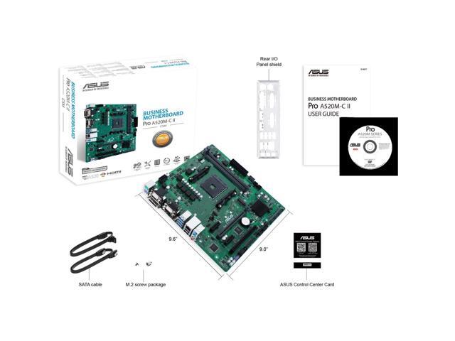 Asus A520M-C II/CSM Desktop Motherboard - AMD Chipset - Socket AM4 - Micro ATX - Ryzen 3, Ryzen 5, Ryzen 7, Ryzen 9, Ryzen 3 PRO, Ryzen 5 Pro,...