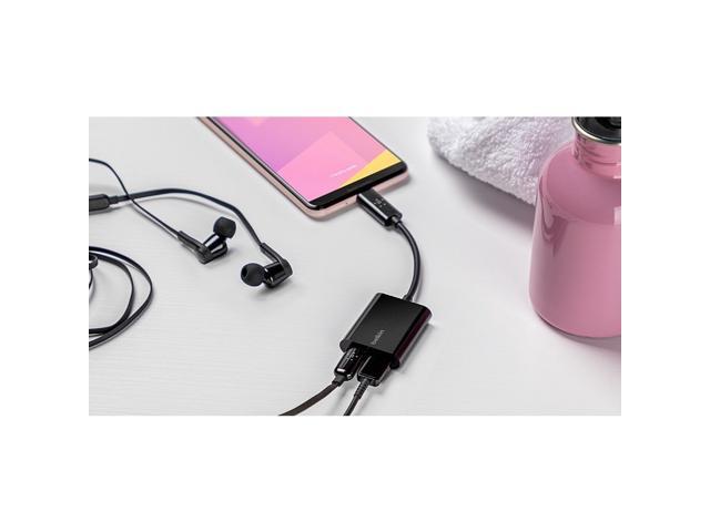 Belkin - RockStar USB-C Audio + Charge Adapter, for iPad Pro, Galaxy, Note, Google Pixel, LG G6, Sony Xperia, OnePlus - Black - image 6
