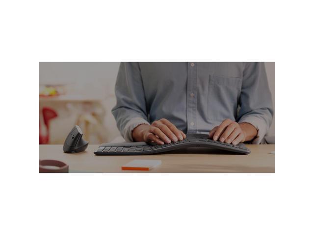 Logitech - ERGO K860 For Business Ergonomic Wireless Scissor Low-Profile Switch Keyboard with Ergonomic Split Design - Graphite - image 7