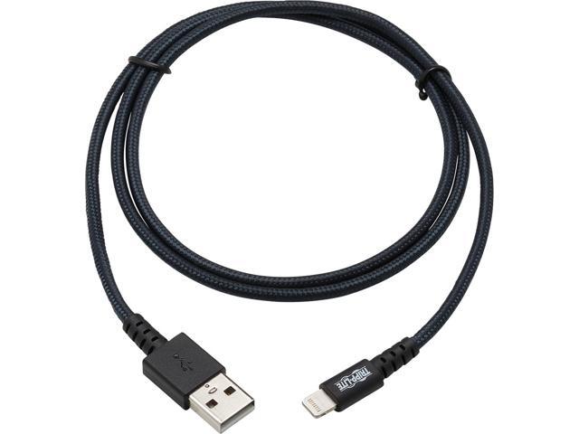 Tripp Lite M100-003-GY-MAX Heavy-Duty USB Sync / Charge Cable with Lightning Connector - M/M, USB 2.0, UHMWPE and Aramid Fibers, Gray, 3 ft. (0.9 m)