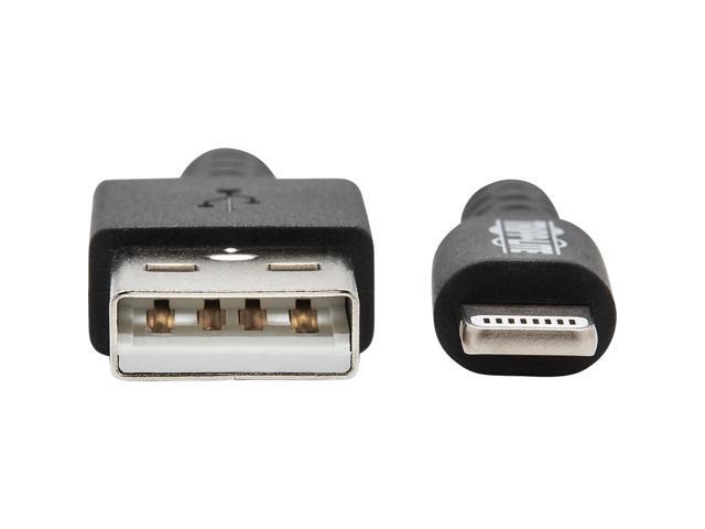 Tripp Lite M100-001-GY-MAX Heavy-Duty USB Sync / Charge Cable with Lightning Connector - M/M, USB 2.0, UHMWPE and Aramid Fibers, Gray, 1 ft. (0.3 m)
