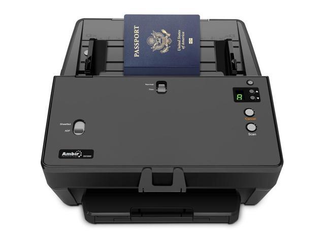 Ambir nScan 1060 multi-page high speed scanner - supports document, card, passport - 60ppm - duplex-color/B & W/greyscale - TWAIN - USB 3.0 - Black -...