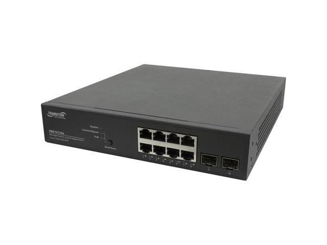 TRANSITION NETWORKS SM8TAT2SA-NA SMART MANAGED POE+ SWITCH8PORT