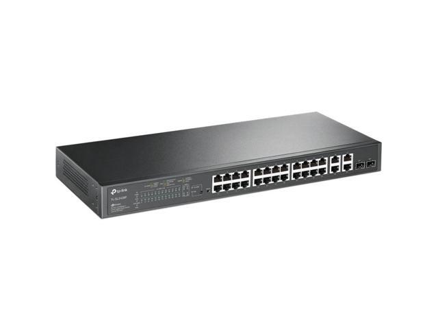 TP-Link 24-Port 10/100Mbps + 4-Port Gigabit Smart PoE+ Switch - 24 Ports - Manageable - 2 Layer Supported - 2 SFP Slots - 18.80 W Power Consumption...