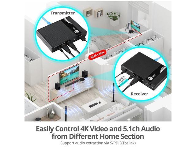 SIIG HDMI 2.0 KVM Over Cat6 Extender with Loopout & S/PDIF - 1 Computer(s) - 1 Local User(s) - 229.66 ft Range - 4K - 2 x Network (RJ-45) - 3 x USB...
