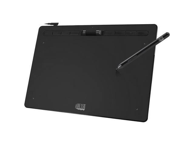 Adesso 12' x 7' Graphic Tablet - Graphics Tablet - 12' x 7' - 5080 lpi Cable - 8192 Pressure Level - Pen - 1 - Mac, PC - Black