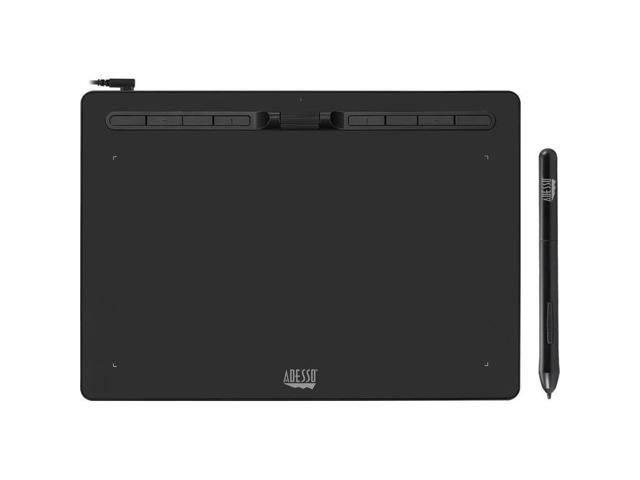Adesso 12' x 7' Graphic Tablet - Graphics Tablet - 12' x 7' - 5080 lpi Cable - 8192 Pressure Level - Pen - 1 - Mac, PC - Black