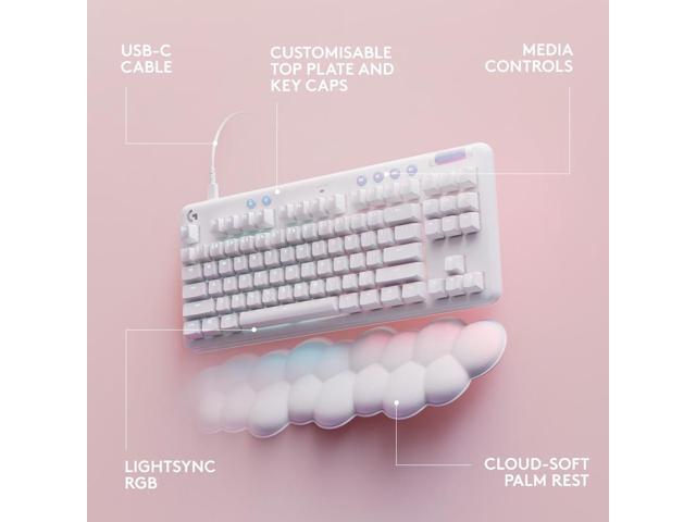 Logitech - G713 Aurora Collection TKL Wired Mechanical Linear Switch Gaming Keyboard for PC/Mac with Palm Rest Included - White Mist - image 3