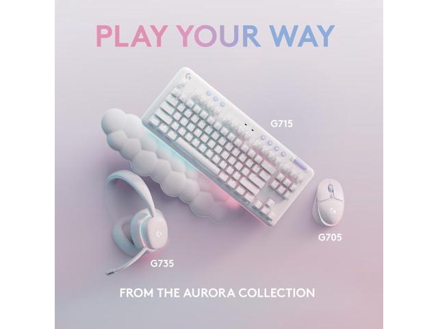 Logitech - G715 Aurora Collection TKL Wireless Mechanical Clicky Switch Gaming Keyboard for PC/Mac with Palm Rest Included - White Mist - image 6