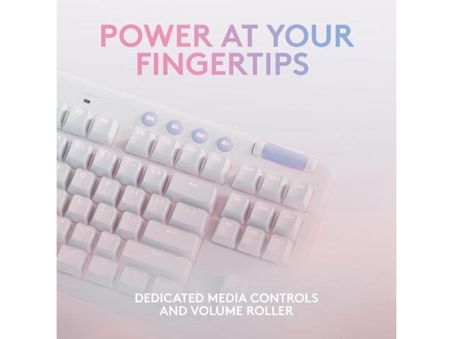 Logitech - G715 Aurora Collection TKL Wireless Mechanical Clicky Switch Gaming Keyboard for PC/Mac with Palm Rest Included - White Mist - image 9