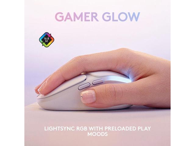 Logitech - G705 Aurora Collection Wireless Optical Gaming Mouse with Customizable LIGHTSYNC RGB Lighting - Wireless - White Mist - image 6