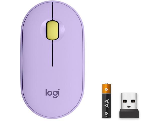 Logitech Pebble M350 Wireless Mouse - Optical - Wireless - Bluetooth/Radio Frequency - 2.40 GHz - Lavender Lemonade - USB - 1000 dpi - Scroll Wheel...