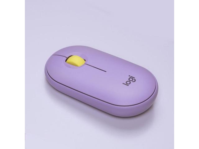 Logitech Pebble M350 Wireless Mouse - Optical - Wireless - Bluetooth/Radio Frequency - 2.40 GHz - Lavender Lemonade - USB - 1000 dpi - Scroll Wheel...