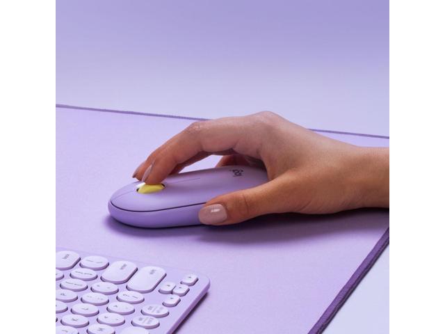 Logitech Pebble M350 Wireless Mouse - Optical - Wireless - Bluetooth/Radio Frequency - 2.40 GHz - Lavender Lemonade - USB - 1000 dpi - Scroll Wheel...