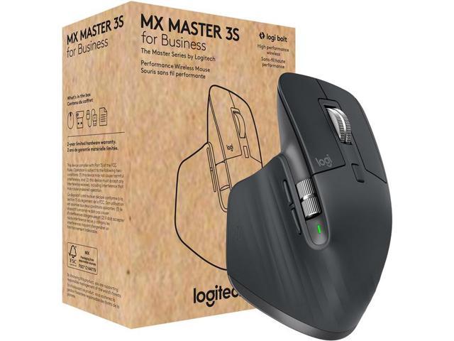 Logitech MX Master 3S for Business - Full-size Mouse - Darkfield - Wireless - Bluetooth - Yes - Graphite - USB Type A - 8000 dpi - Scroll Wheel - 7.