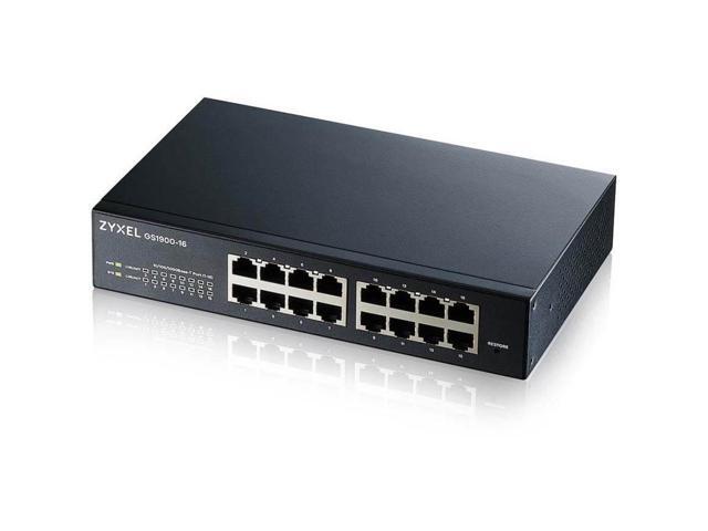 ZyXEL 16-Port Gigabit Smart Managed Switch, Fanless, GS1900-16 Rev 03F