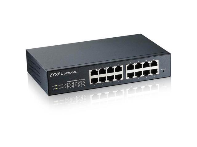 ZyXEL 16-Port Gigabit Smart Managed Switch, Fanless, GS1900-16 Rev 03F
