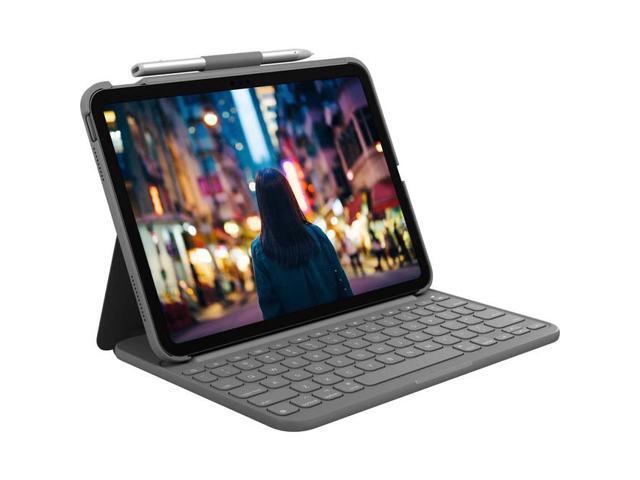 Logitech - Slim Folio Keyboard Case for Apple iPad - Latest Model A16 chip and iPad 10th Gen with Integrated Bluetooth Keyboard - Oxford Gray - image 7