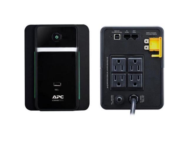 APC BVK750M2 Back UPS, 750VA/410W, Tower, 120V, 4x NEMA 5-15R outlets, USB Type A + C Ports, User Replaceable Battery - Tower - 6 Hour Recharge -...