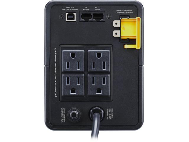 APC BVK750M2 Back UPS, 750VA/410W, Tower, 120V, 4x NEMA 5-15R outlets, USB Type A + C Ports, User Replaceable Battery - Tower - 6 Hour Recharge -...