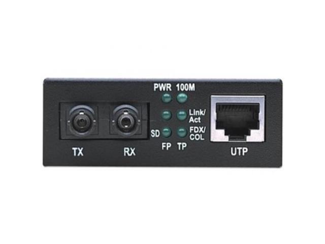 Intellinet Fast Ethernet Media Converter, 10/100Base-TX to 100Base-FX (ST) Multi-Mode, 2 km (1.24 mi)