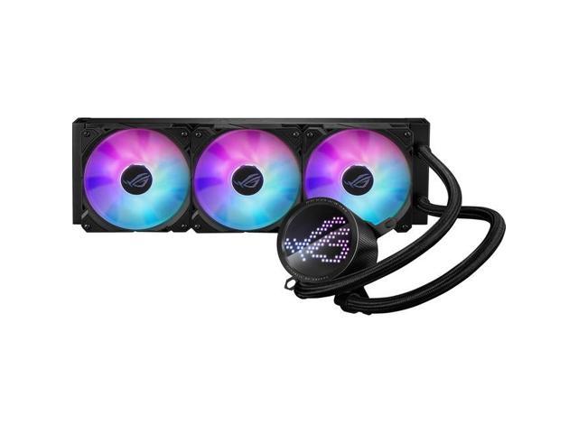 ASUS ROG RYUO III 360 ARGB All-in-one AIO Liquid CPU Cooler 360mm Radiator, Asetek 8th gen pump solution, Anime Matrix™ LED Display and ROG AF 12S. photo