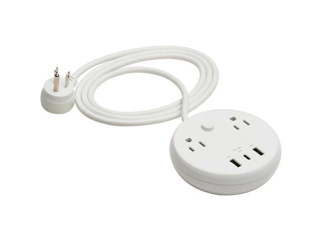 Eaton Tripp Lite Series Safe-IT 30W 2-Outlet Surge Protector 5-15R Outlets, 3 USB Ports, 6 ft. 1.8 m Cord, 300 Joules, Antimicrobial Protection, White