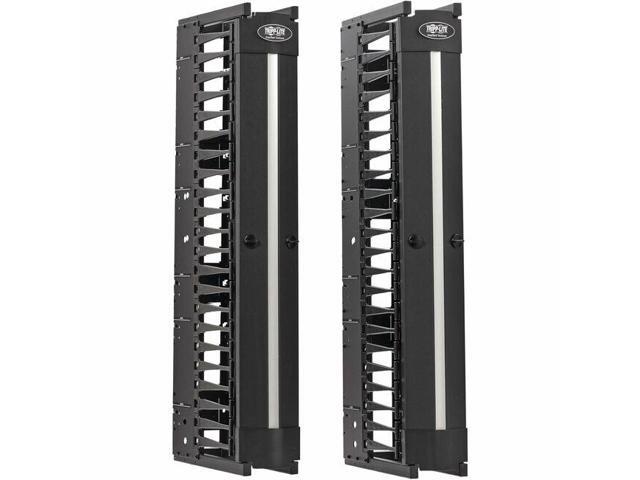 Tripp Lite High-Capacity Vertical Cable Manager - Deep Double Finger Duct with Cover - Single Sided - 6 in. Wide - Black - 7 ft. [2.2 m]