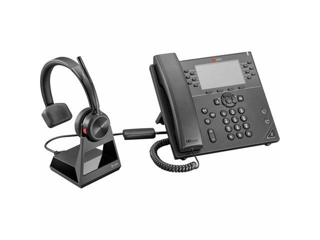 Poly Savi 7210 Office Headset - Mono - Wireless - DECT 6.0 - 393.7 ft - On-ear - Monaural - Ear-cup - Noise Cancelling, Omni-directional Microphone...