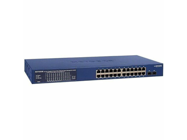 NETGEAR 26-Port PoE Gigabit Ethernet Smart Switch (GS724TPP) - Managed, Optional Insight Cloud Management, 24 x PoE+ @ 380W, 2 x 1G SFP, Desktop or...