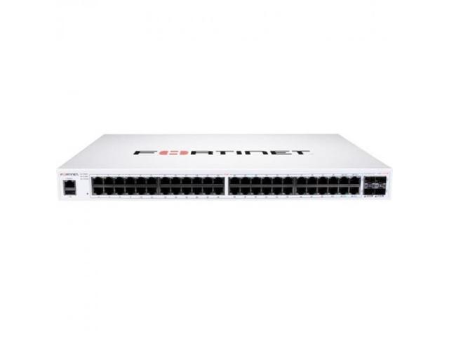 Fortinet FortiSwitch-148F-FPOE, Layer 2 FortiGate switch controller compatible PoE+ switch with 48 GE RJ45 + 4 10G SFP+ ports, 48 port PoE ...