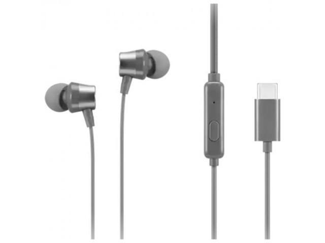 lenovo - 300 wired in-ear usb-c headphones - in-line microphone - usb-c connectivity - play & pause button - 3 sizes silicone ear tips included