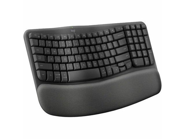 Logitech - Wave Keys For Business Ergonomic Wireless Scissor Tactile Switch Keyboard with Cushioned Palm Rest - Graphite - image 2