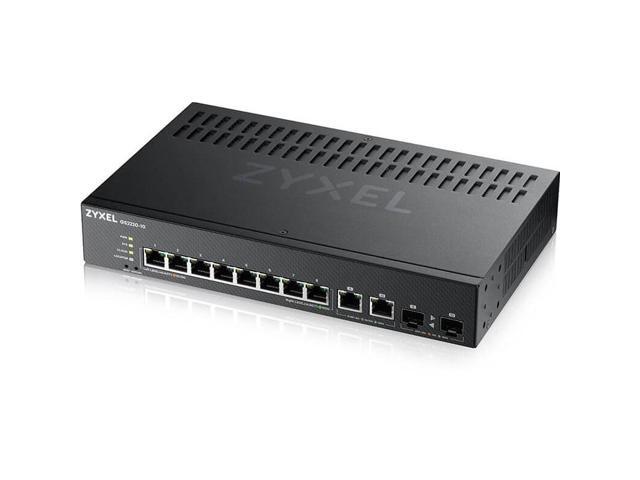 ZyXEL 8-Port Gigabit L2+ Managed and Nebula Pro Cloud Managed Switch with 2 SFP Uplinks, GS2220-10