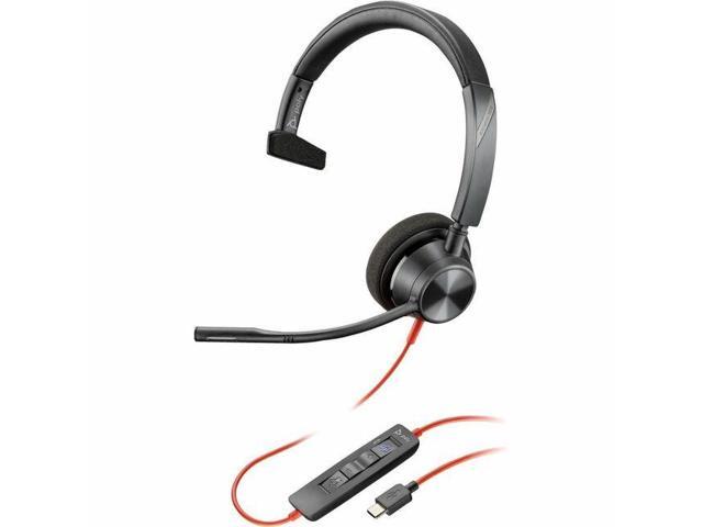 Poly Blackwire 3310 Monaural Microsoft Teams Certified USB-C Headset +USB-C/A Adapter - Microsoft Teams Certification - Mono - USB Type C,...