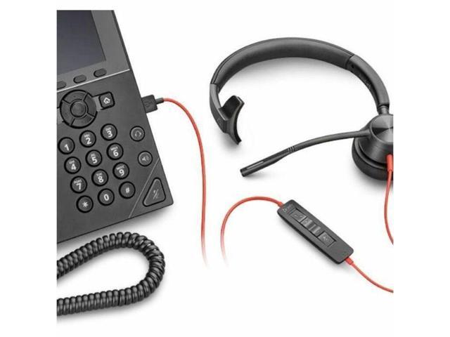 Poly Blackwire 3310 Monaural USB-C Headset +USBC/A Adapter - Mono - USB Type C, Mini-phone (3.5mm) - Wired - 32 Ohm - On-ear - Monaural - Ear-cup -...