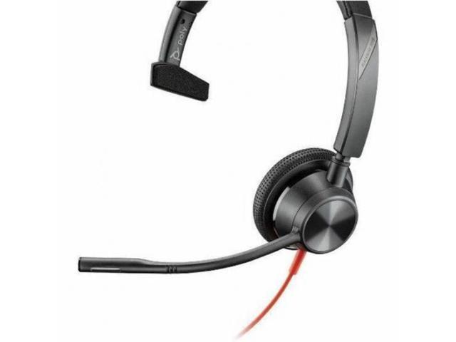 Poly Blackwire 3310 Monaural USB-C Headset +USBC/A Adapter - Mono - USB Type C, Mini-phone (3.5mm) - Wired - 32 Ohm - On-ear - Monaural - Ear-cup -...