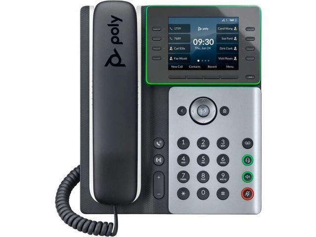 HP Poly Edge E300 IP Phone Corded Corded Desktop Black TAA Compliant Model 89B51AA#ABA