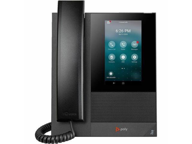 HP Poly CCX 400 IP Phone Corded Wall Mountable Desktop Black 24x Total Line VoIP 2x Network RJ-45 PoE Ports Model 84C14AA#ABA