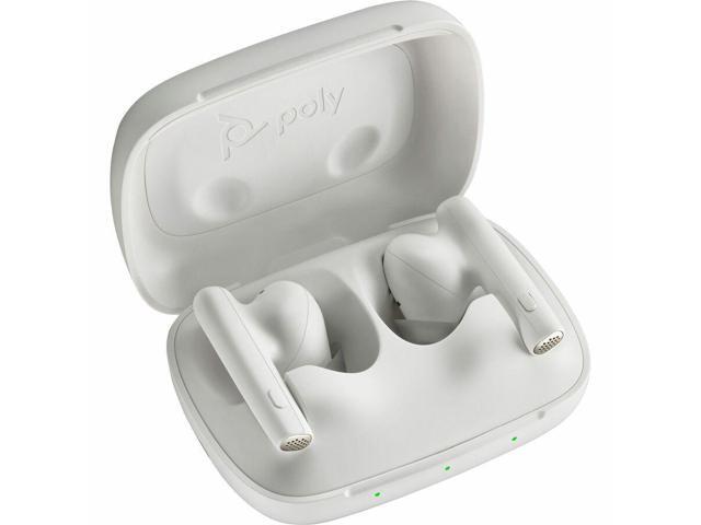 Poly Voyager Free 60 UC White Sand Earbuds +BT700 USB-C Adapter +Basic Charge Case - Siri, Google Assistant - Stereo - True Wireless - Bluetooth -...