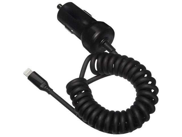 4XEM 8 Pin Lightning Car Charger Black for iPod/iPhone/iPad 4X8PINCHRGBK