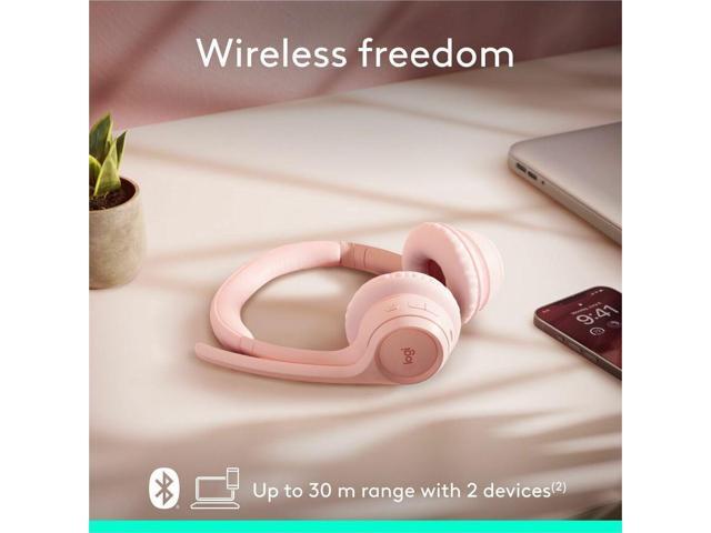 Logitech - Zone 300 Wireless Bluetooth On-ear Headset With Noise-Canceling Microphone - Rose - image 6