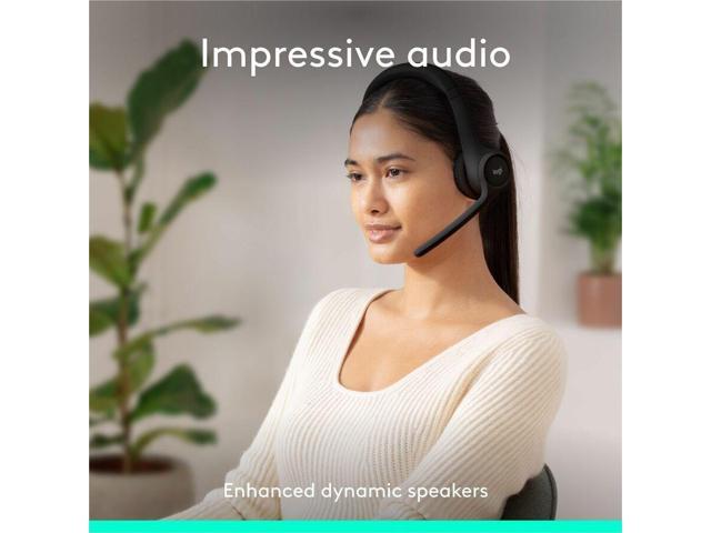 Logitech - Zone 300 Wireless Bluetooth On-ear Headset With Noise-Canceling Microphone - Black - image 2